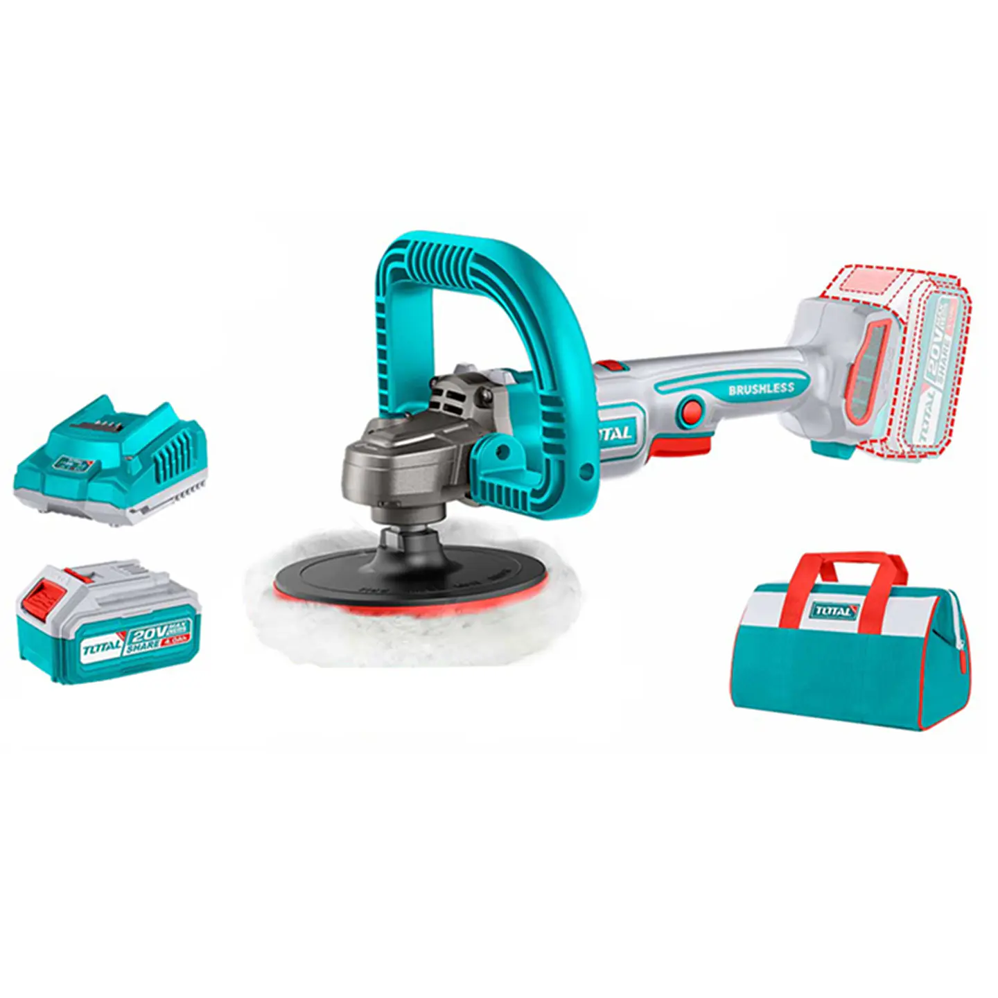 Pulidora Inalámbrica 20v 180mm Bat+ Carg Total Tapli20181 1