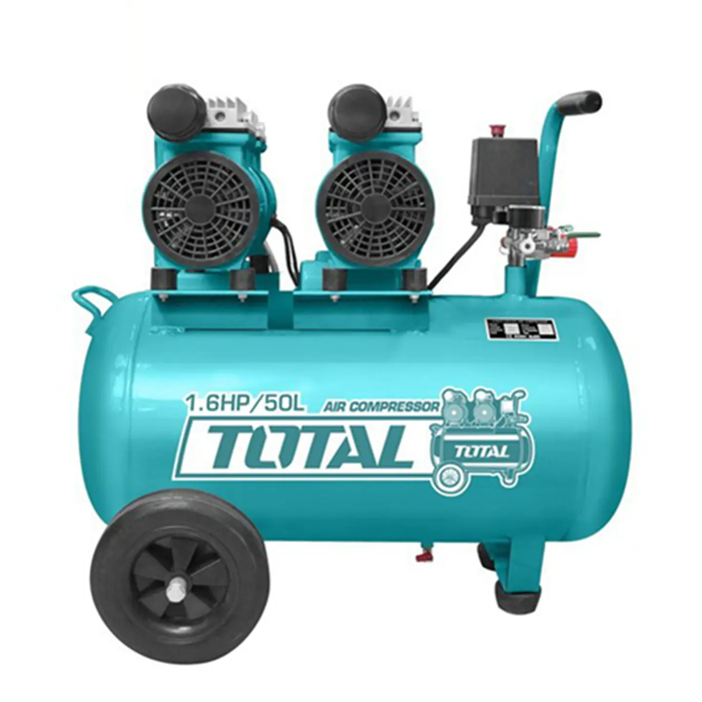 Compresor De Aire Insonoro 50lts 1.6hp Total Tcs2150502 1