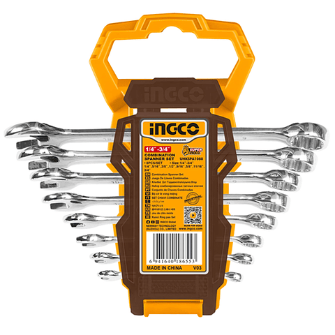 Set Juego De Llaves Punta Corona 1/4-3/4 8 Piezas Ingco