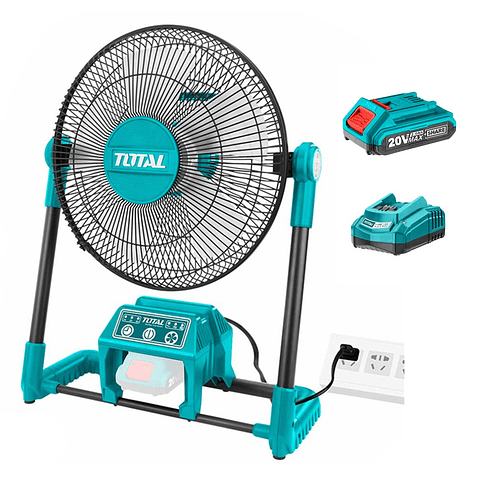 Ventilador Inalambrico Y Electrico 20v Bat+ Carg Total