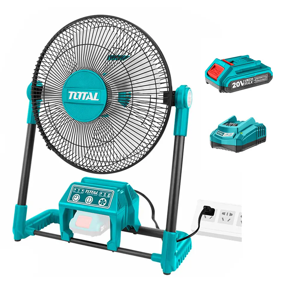 Ventilador Inalambrico Y Electrico 20v Bat+ Carg Total 1