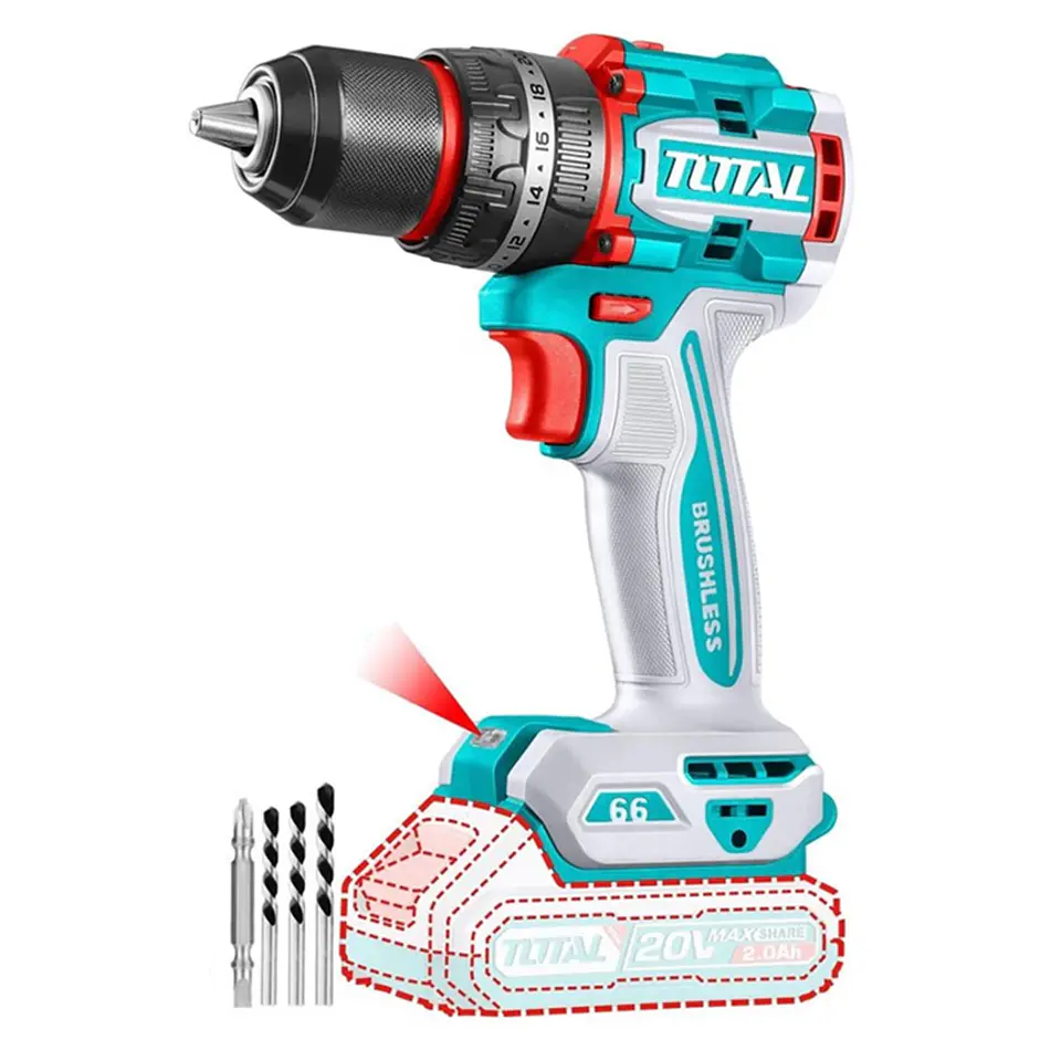 Taladro Atornillador Percutor 20v 13mm Total Tidli206681 1