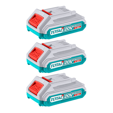 Kit 3 Baterias De Litio-ion 20v 2ah Total Tosli240311