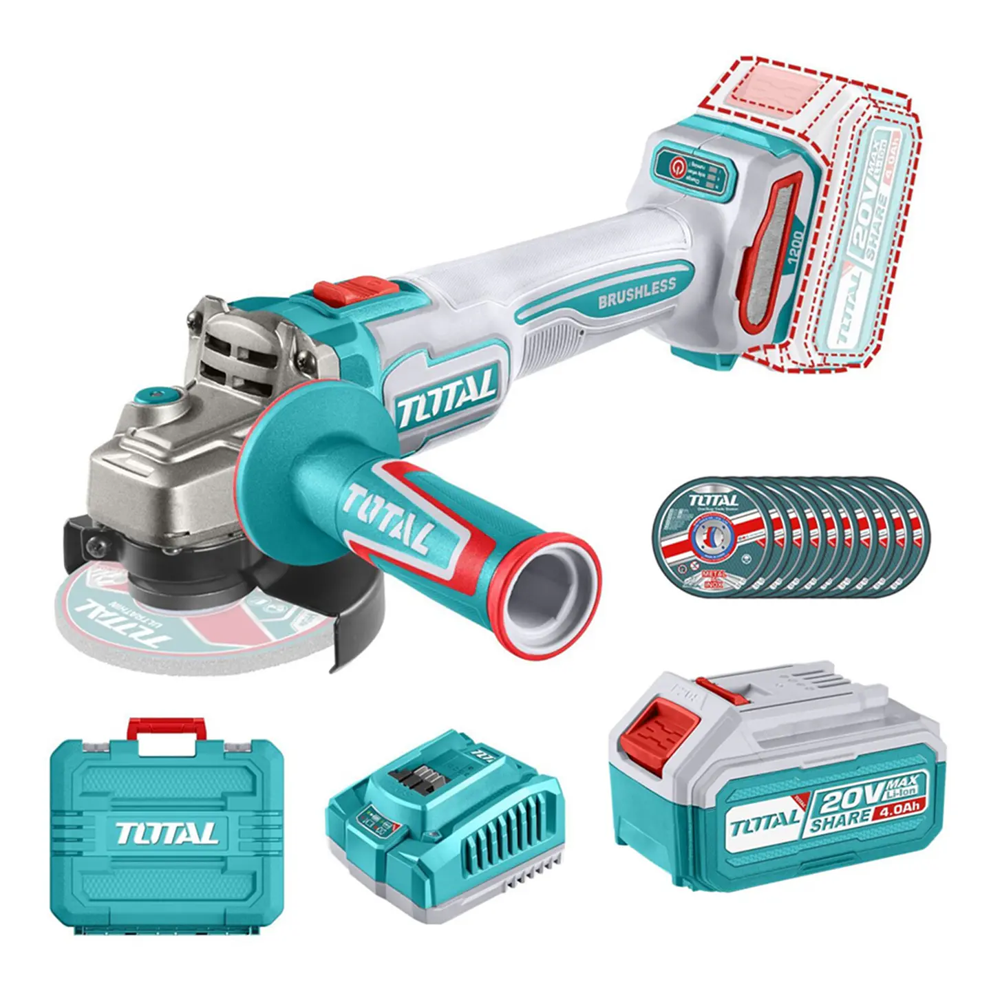 Galletera Esmeril Angular 4 1/2 115mm 20v Total Tagli2211531 1