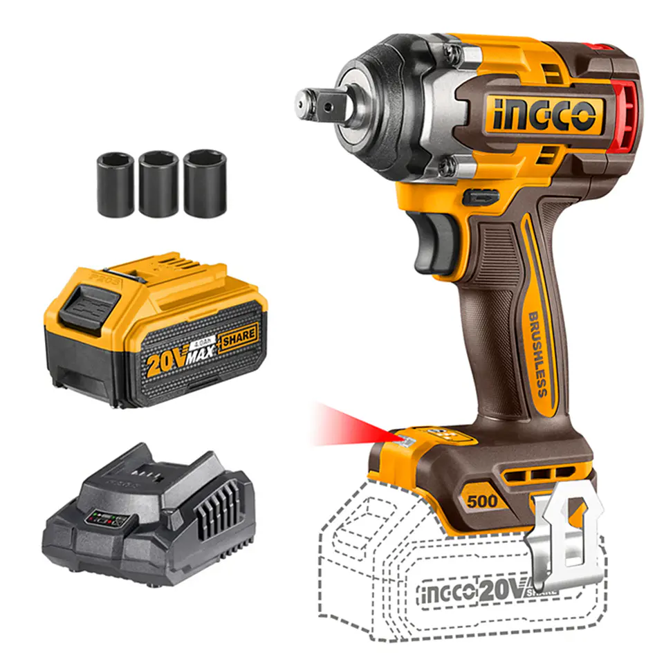 Taladro Pistola Llave Impacto 20v Bat+ Carg Ingco Ciwli20501 1