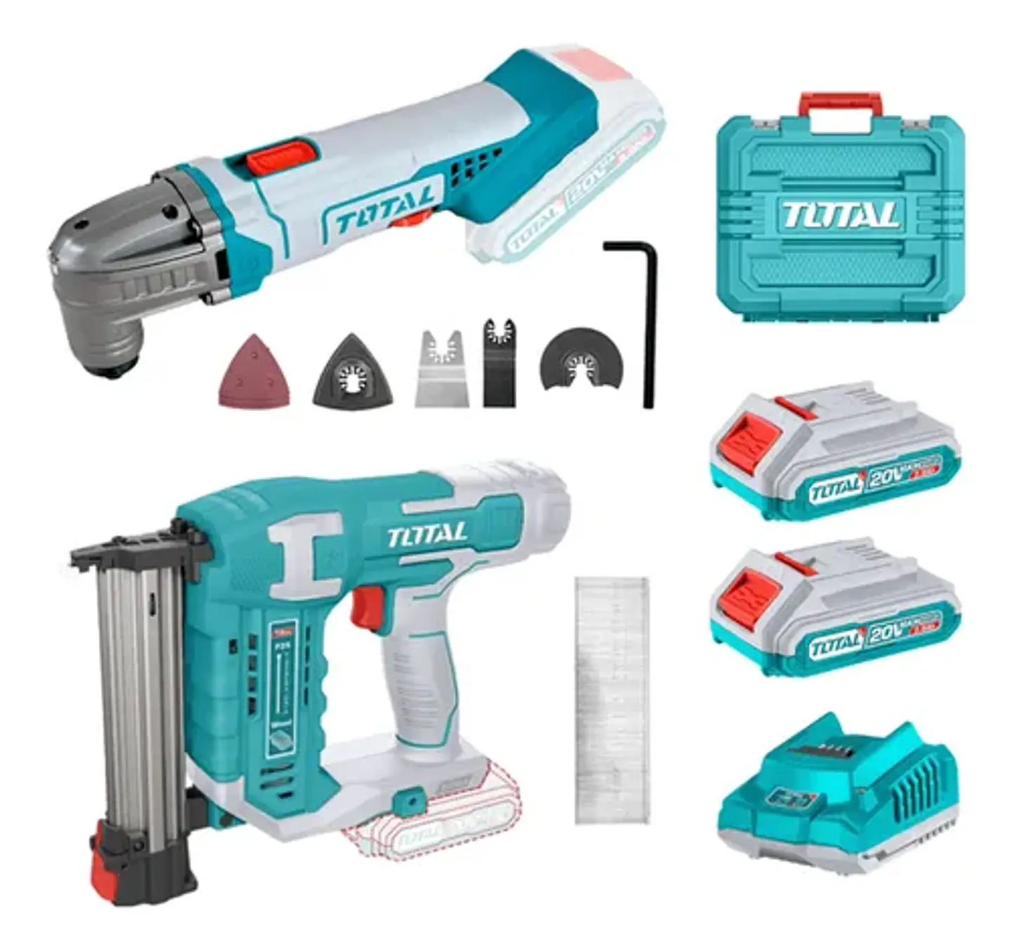 Kit Clavadora+ Herramienta Oscilante 20v Total Tosli24021 1