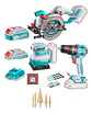 Kit Taladro Percutor + Sierra Circular + Lijadora 20v Total - Miniatura 1