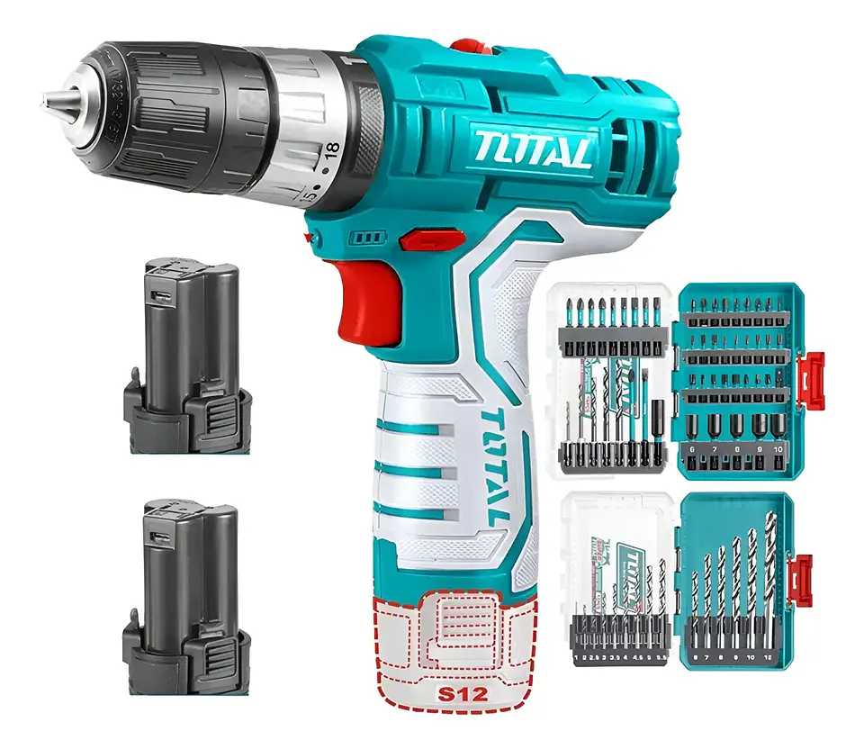 Taladro Inalambrico 10mm 12v + Bateria + Cargador Total 1