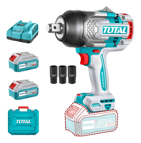 Llave De Impacto 3/4" 20v 1350nm + Bateria + Cargador