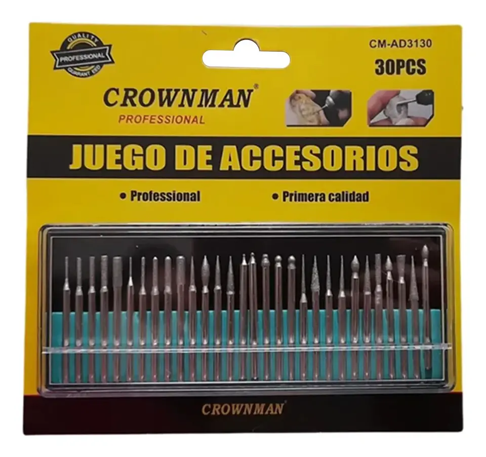 Kit de Fresas Punta Diamantada Para Dremel 30 piezas Crownman CMAD3130 1