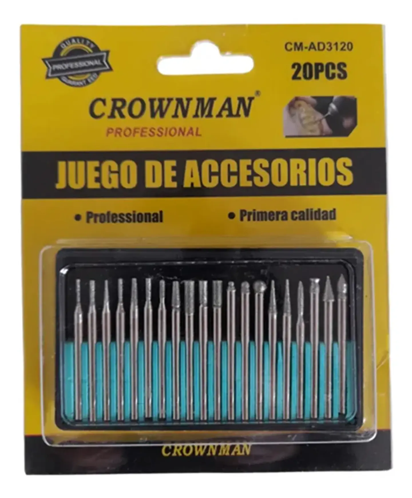 Kit de Fresas Punta Diamantada Para Dremel 20 piezas Crownman CMAD3120 1