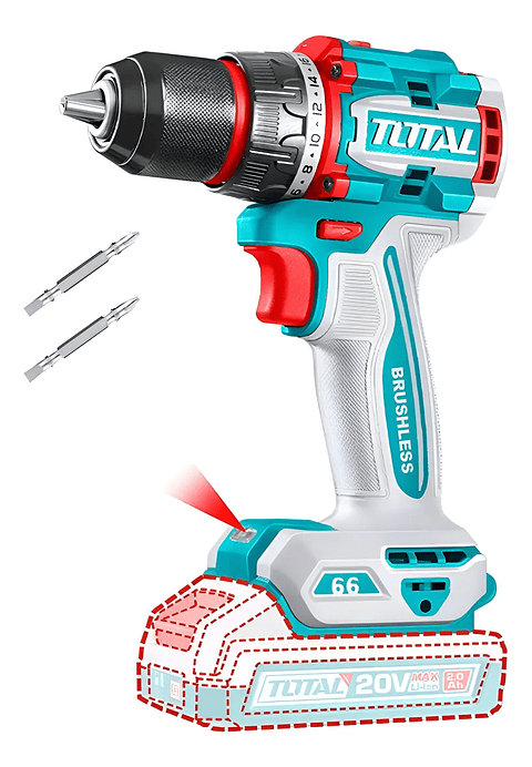 Taladro Inalambrico 20v 1/2" 13mm 66nm Total Tdli206681