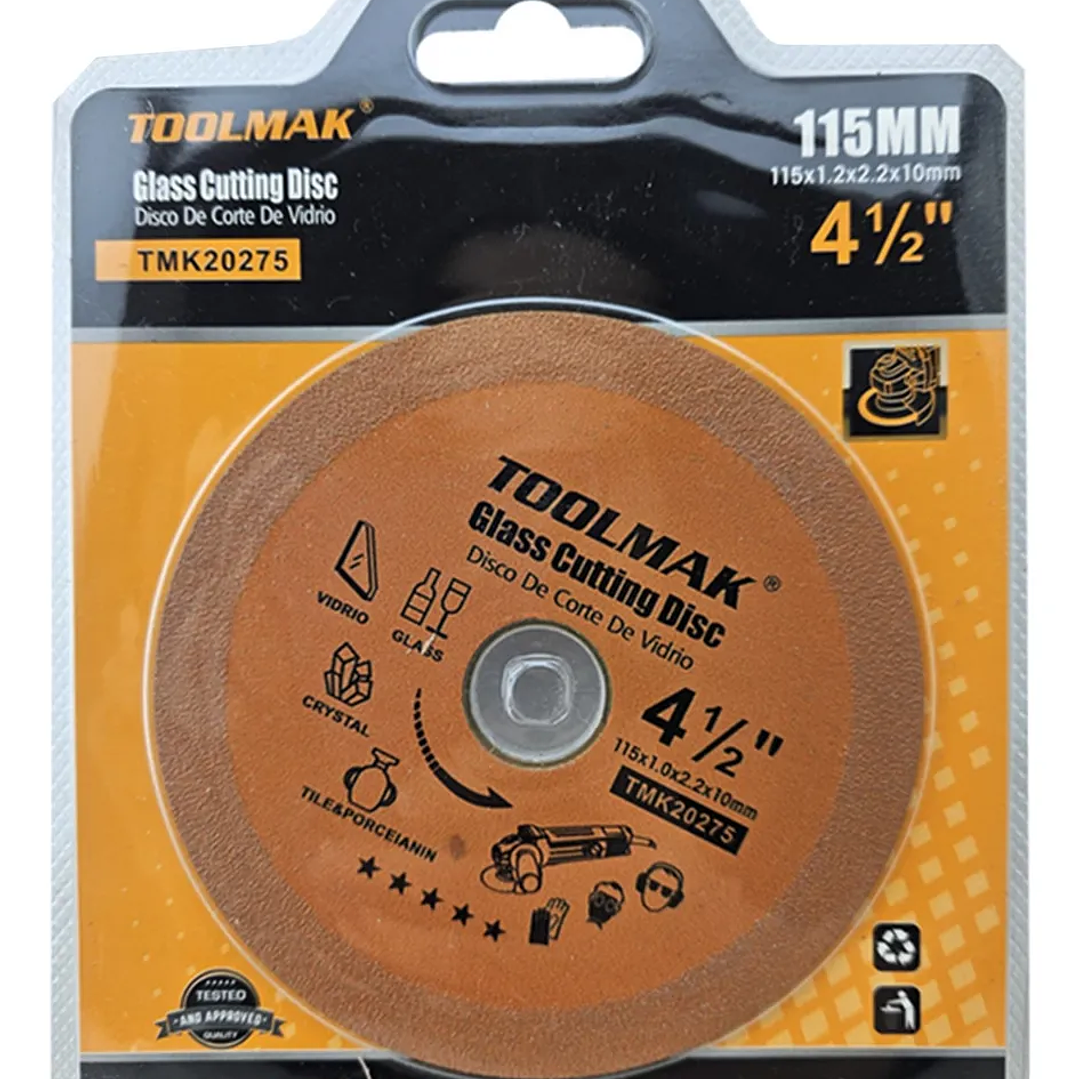 Disco De Corte Diamantado Para Vidrio 4 1/2 115mm Toolmak Color Único color 1