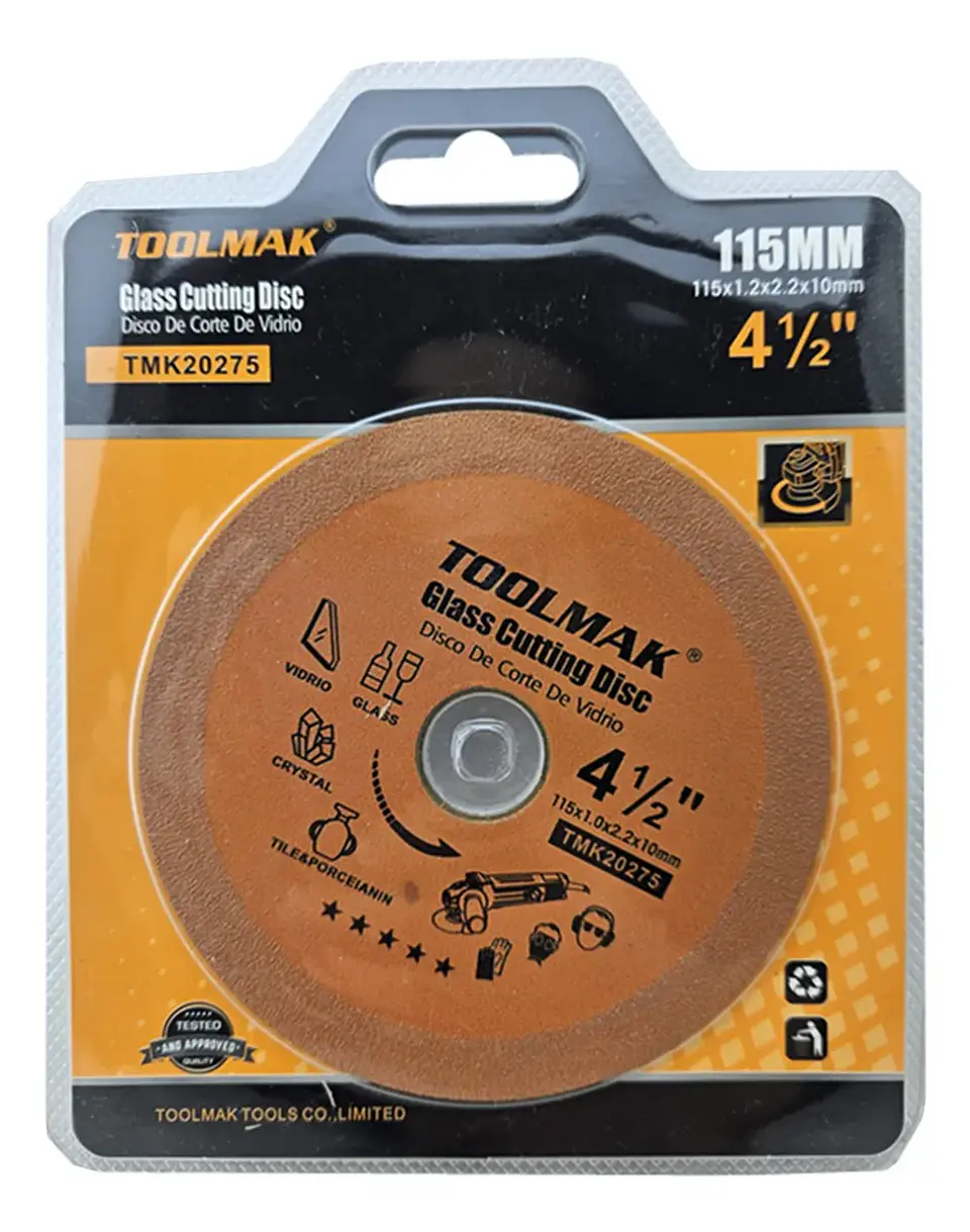 Disco De Corte Diamantado Para Vidrio 4 1/2 115mm Toolmak Color Único color 1