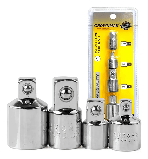 Juego 4 Dados Reductores Adaptador 1/4 - 3/8 - 1/2 Crownman