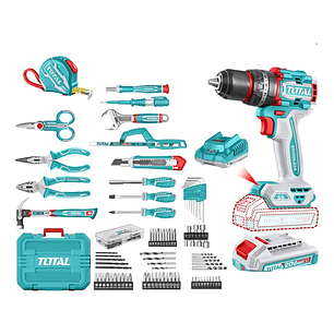 Kit Taladro Percutor 20v + Herramientas - 165 Piezas Total