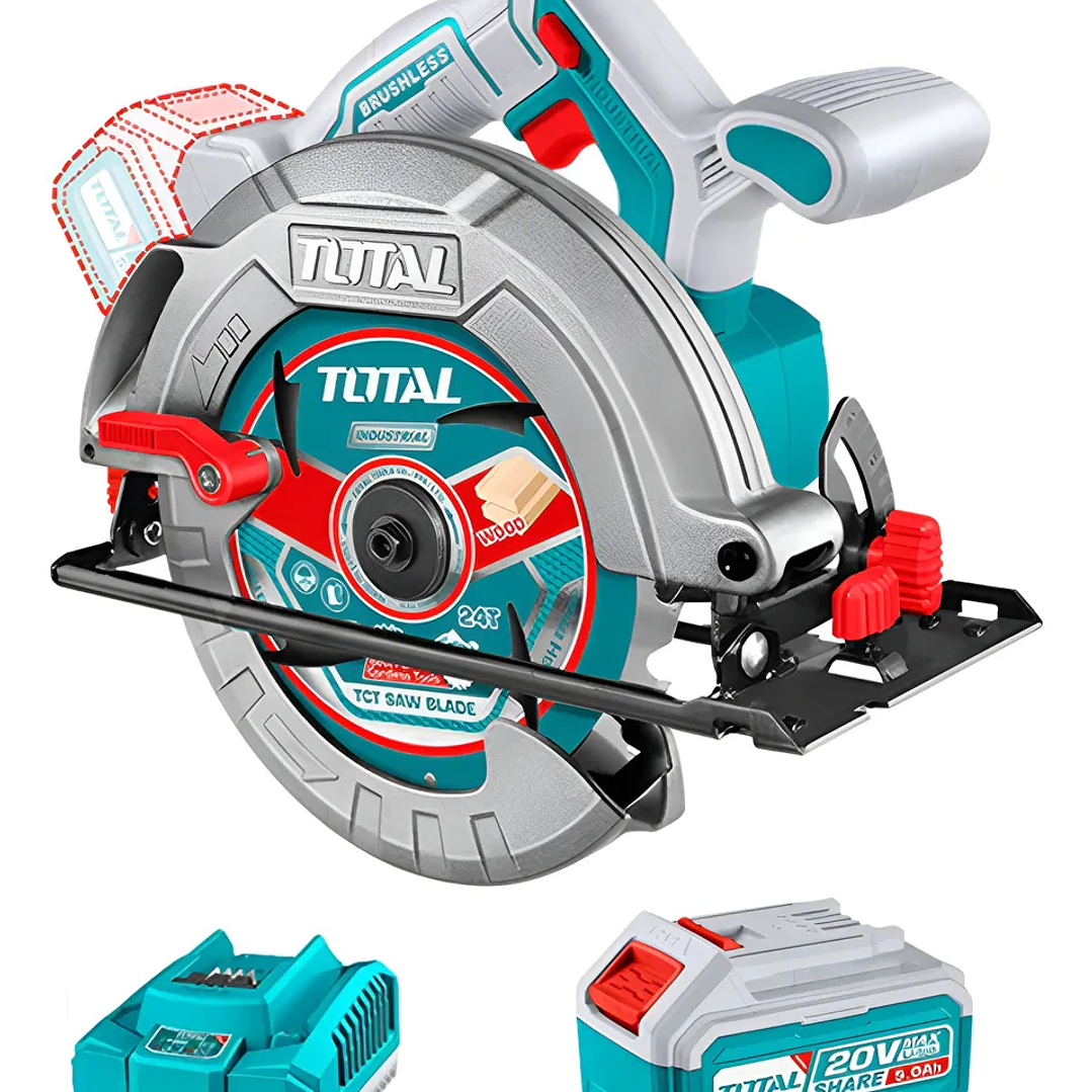 Sierra Circular Inalámbrica 20v Bat + Carg Total Tsli18513 Color Turquesa Frecuencia n/a 1