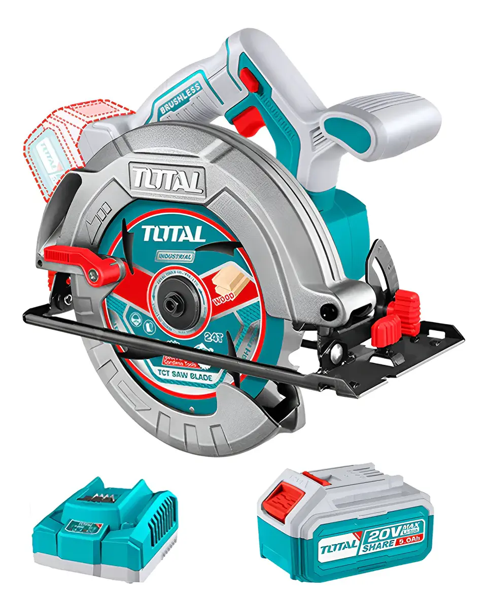 Sierra Circular Inalámbrica 20v Bat + Carg Total Tsli18513 Color Turquesa Frecuencia n/a 1