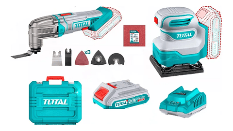 Set Lijadora Y Multifuncional 20v + Bateria + Cargador Total Tckli20276 
