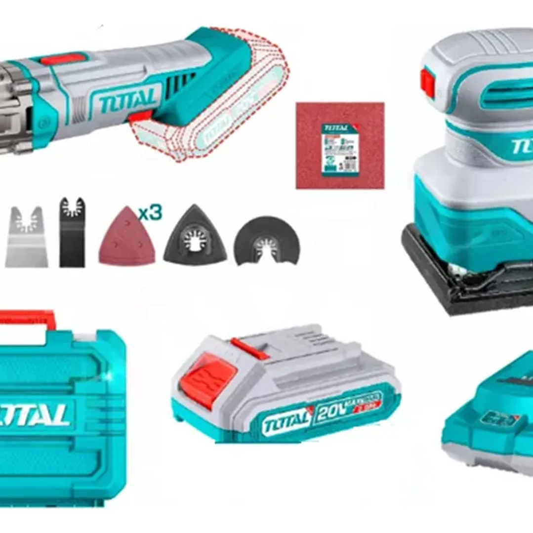 Set Lijadora Y Multifuncional 20v + Bateria + Cargador Total Tckli20276  1