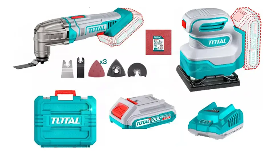 Set Lijadora Y Multifuncional 20v + Bateria + Cargador Total Tckli20276  1