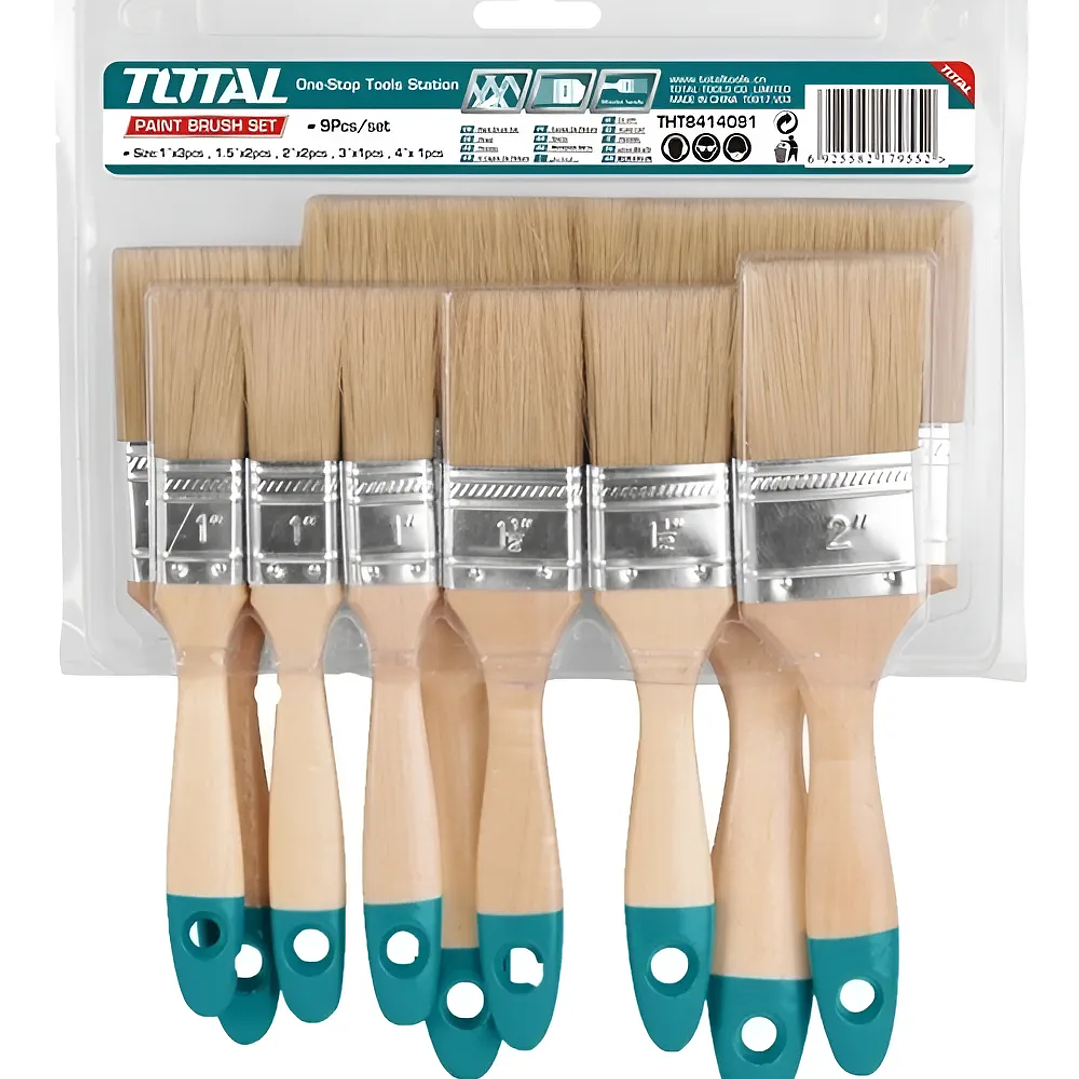 Set De Brochas Con Mango De Madera 9 Piezas Total Tht8414091 1
