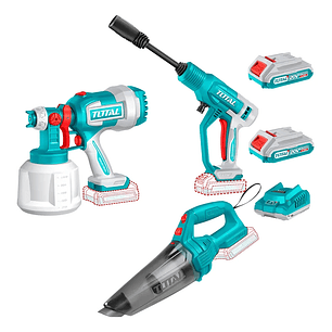 Kit Pistola Para Pintar+ Hidrolavadora+ Aspiradora 20v Total