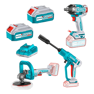 Kit Llave De Impacto + Hidrolavadora + Pulidora 20v Total