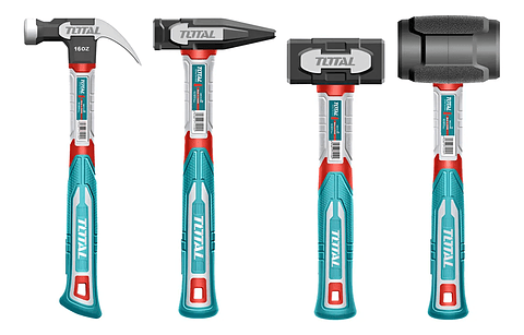 Kit Martillo Combo Mazo Mango Fibra 4 Piezas Total Thch6004