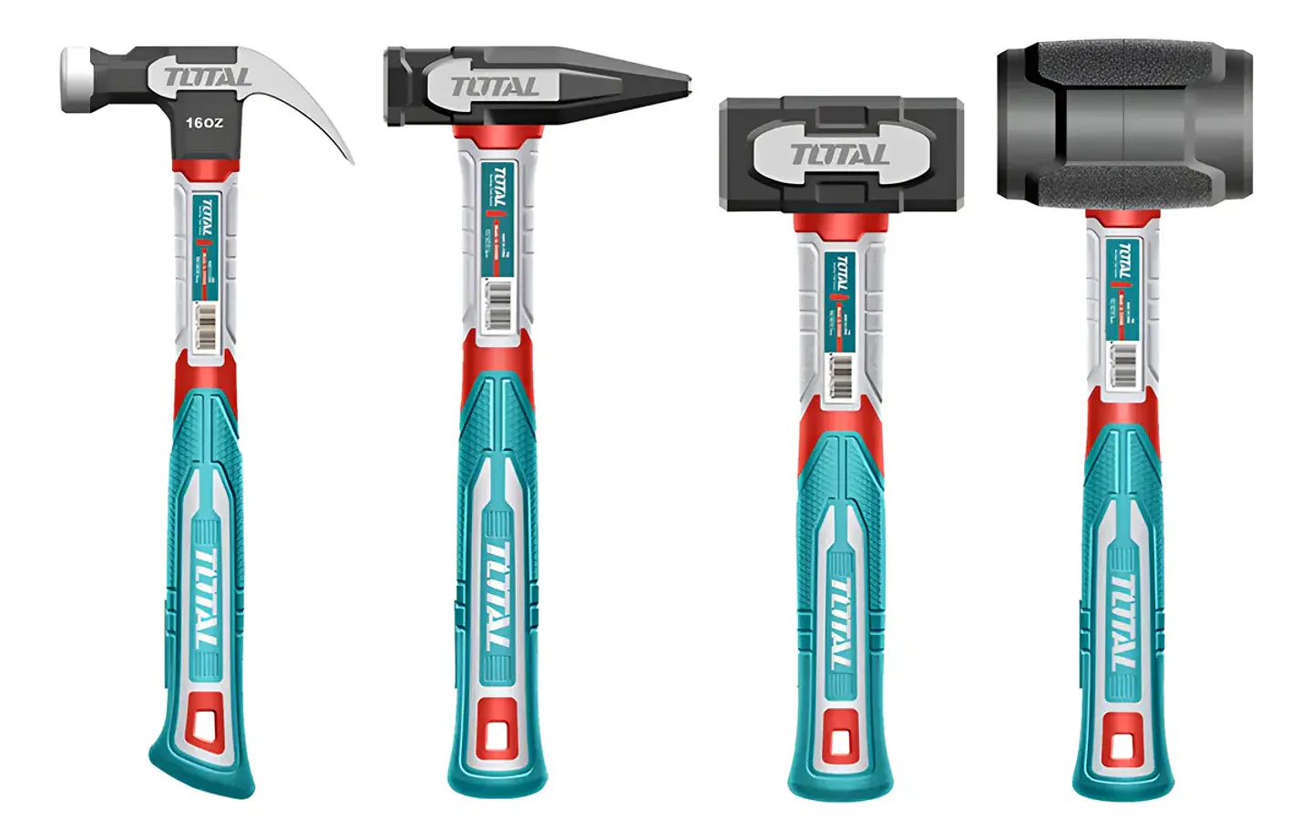 Kit Martillo Combo Mazo Mango Fibra 4 Piezas Total Thch6004 1