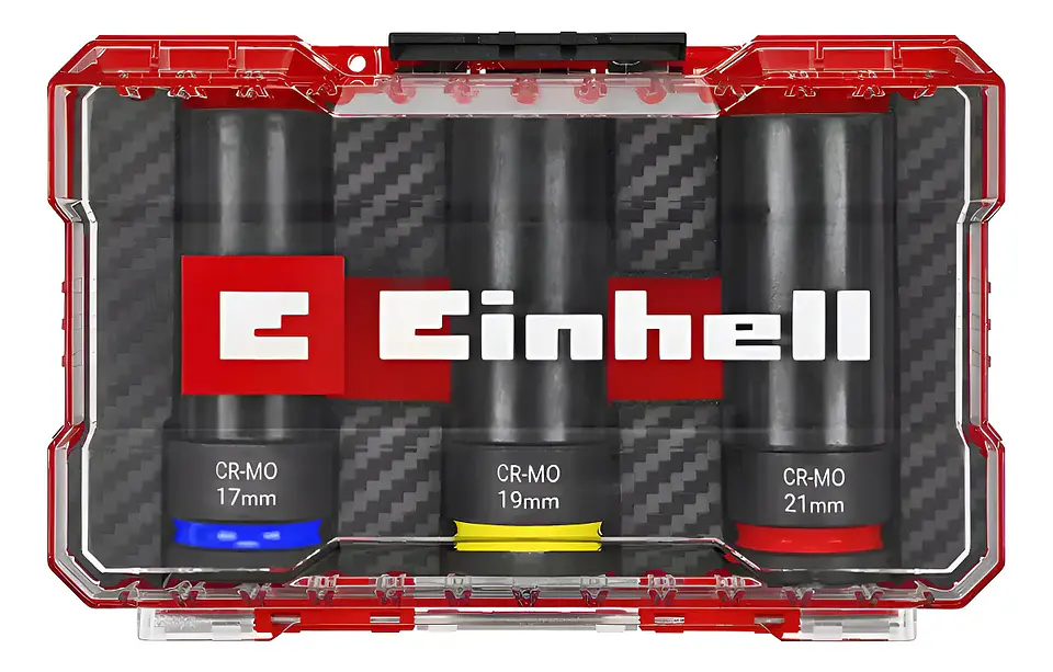Set 3 Dados Impacto 1/2 Pulgada 17-19-21mm Einhell 109263 Color Rojo 1