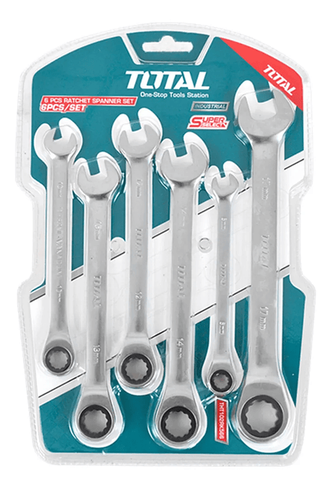 Set Llaves Punta Corona Con Chicharra 8 Piezas Total Color Turquesa