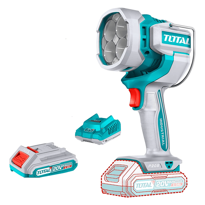 Linterna Led Inalámbrica 20v Bat + Carg Total Twli2038 1