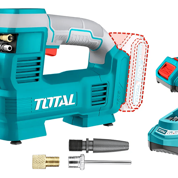 Inflador Compresor Aire Digital 20v Bat+ Carg Total Color Único color Fase eléctrica Monofásica 1