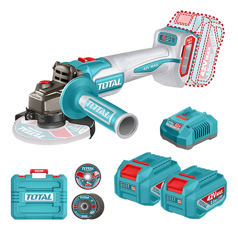  Galletera Esmeril Angular 42v 2 Bat+ Carg Total Tagli4108112 Color Turquesa