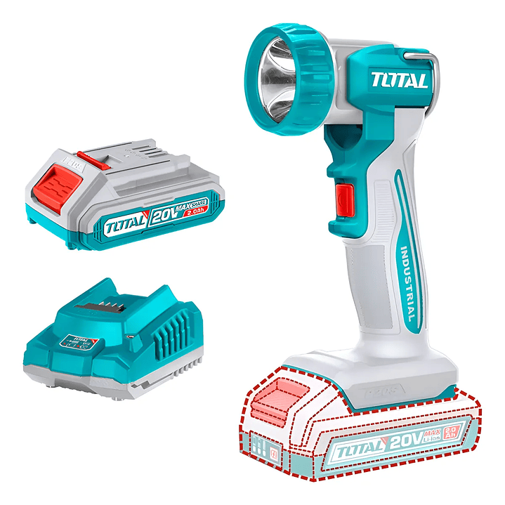 Linterna Led Inalámbrica 20v Bat+ Carg Total Twli2058 Color de la linterna UNICO Color de la luz UNICO 1