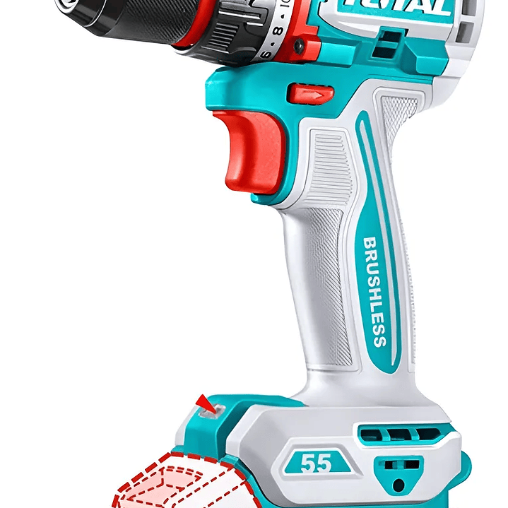 Taladro Inalambrico 20v 13mm 55nm Total Tdli205581 1