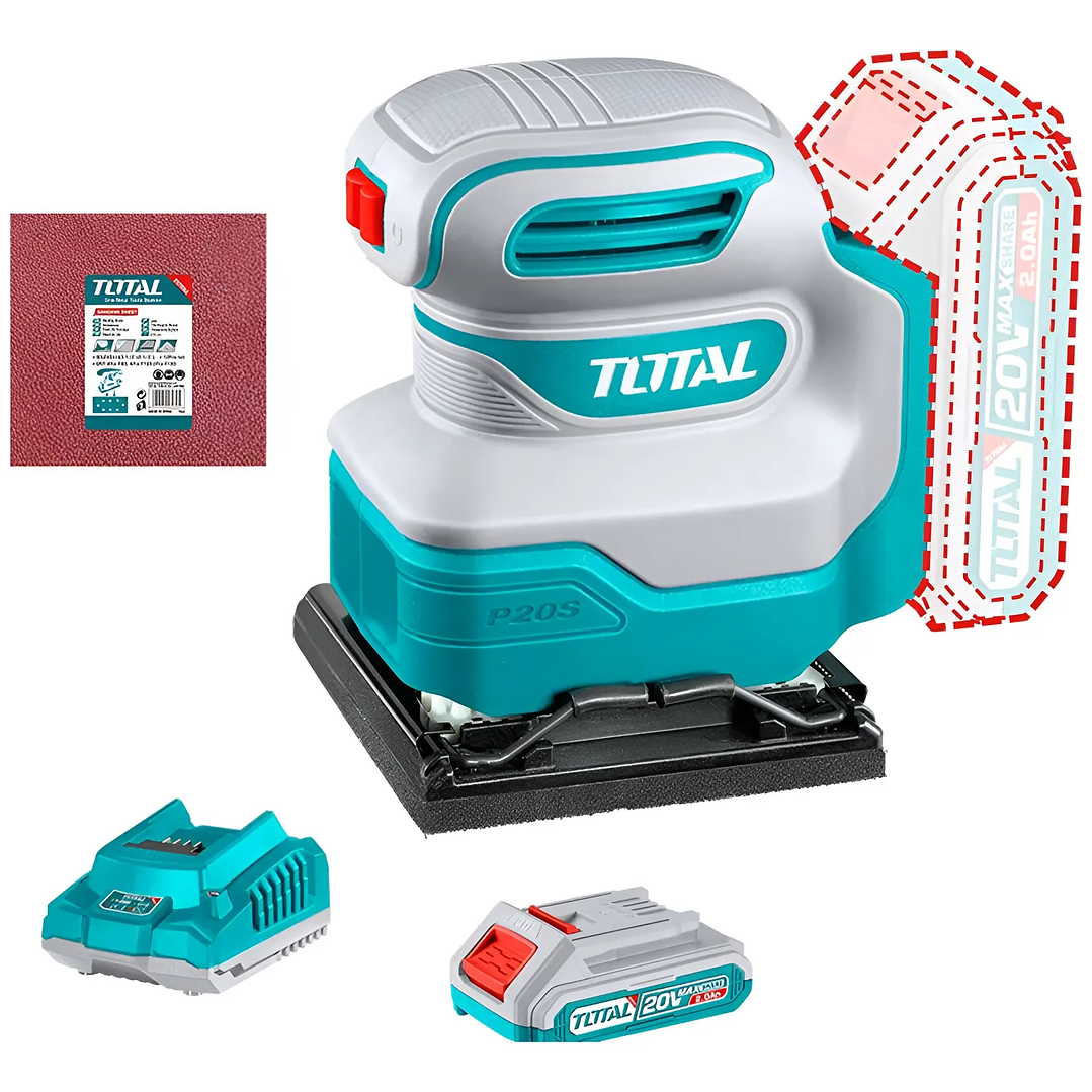 Lijadora Orbital 20v 110x100mm + Bateria + Cargador Total Tshsli20141 1