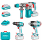 Kit Rotomartillo+ Taladro Percutor+ Llave Impacto 20v Total - Miniatura 1
