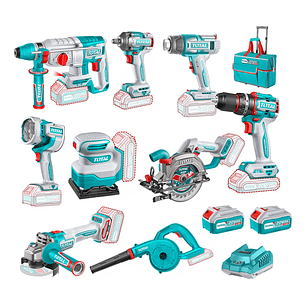 Kit Herramientas Inalámbricas 20v 9 Pcs+ 2 Bat+ Carg Total