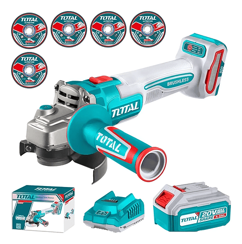 Esmeril Angular 20v 115mm 4 1/2" + Bateria + Cargador Total Tagli261521