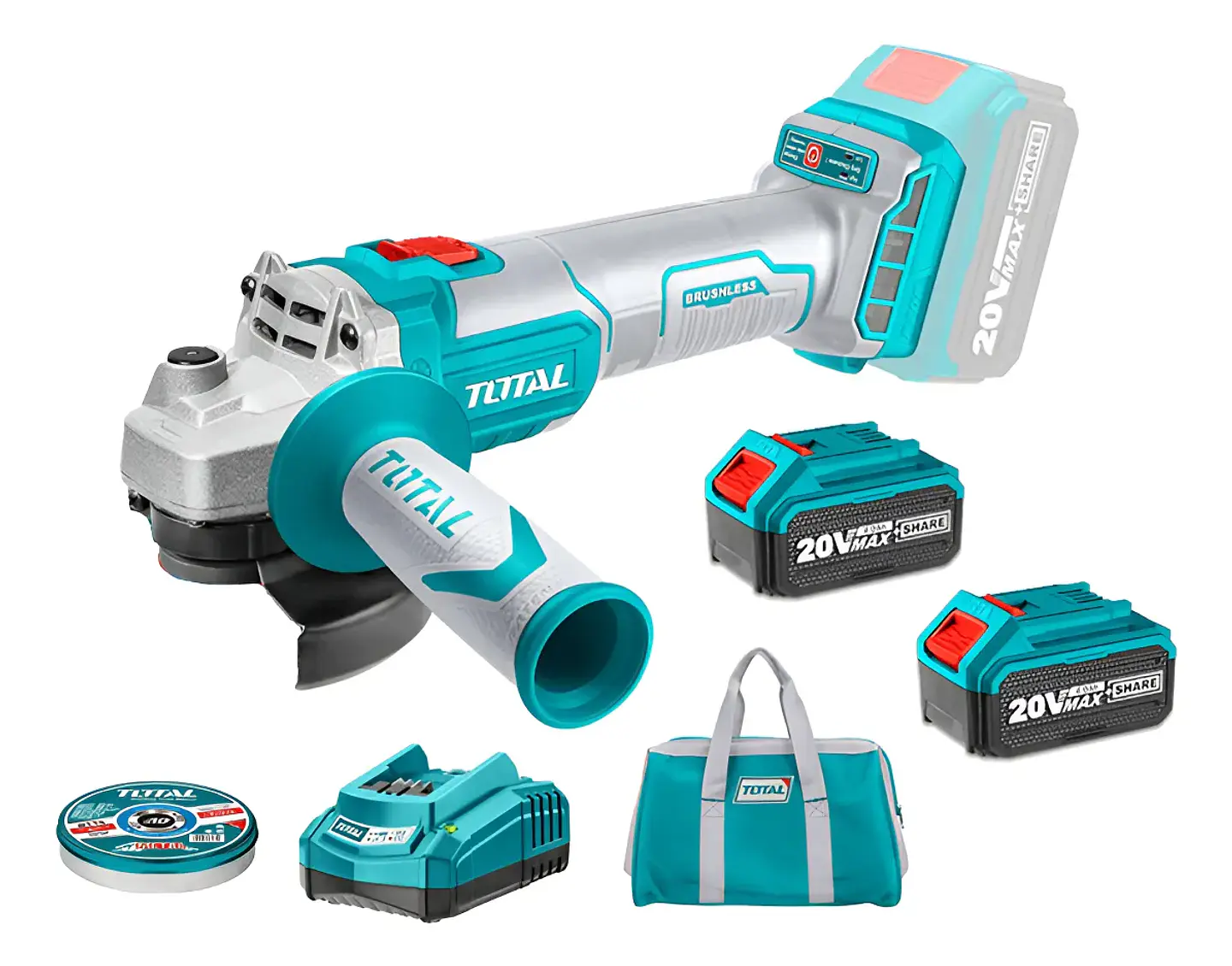 Galletera Esmeril Angular 20v 115mm Bat+ Carg Tagli2011582 Color Turquesa 1