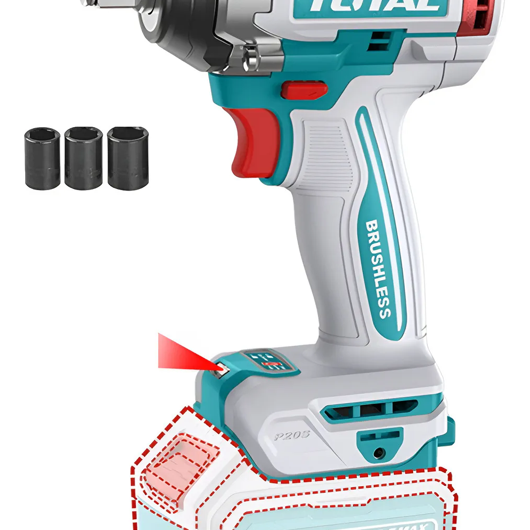 Taladro Pistola Llave Impacto 20v Total Tiwli20501 Color Turquesa Frecuencia 50 Voltaje 20v 1