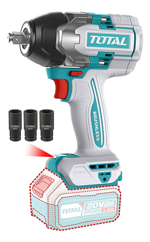 Taladro Pistola Llave Impacto 20v 850nm Total Tiwli20851