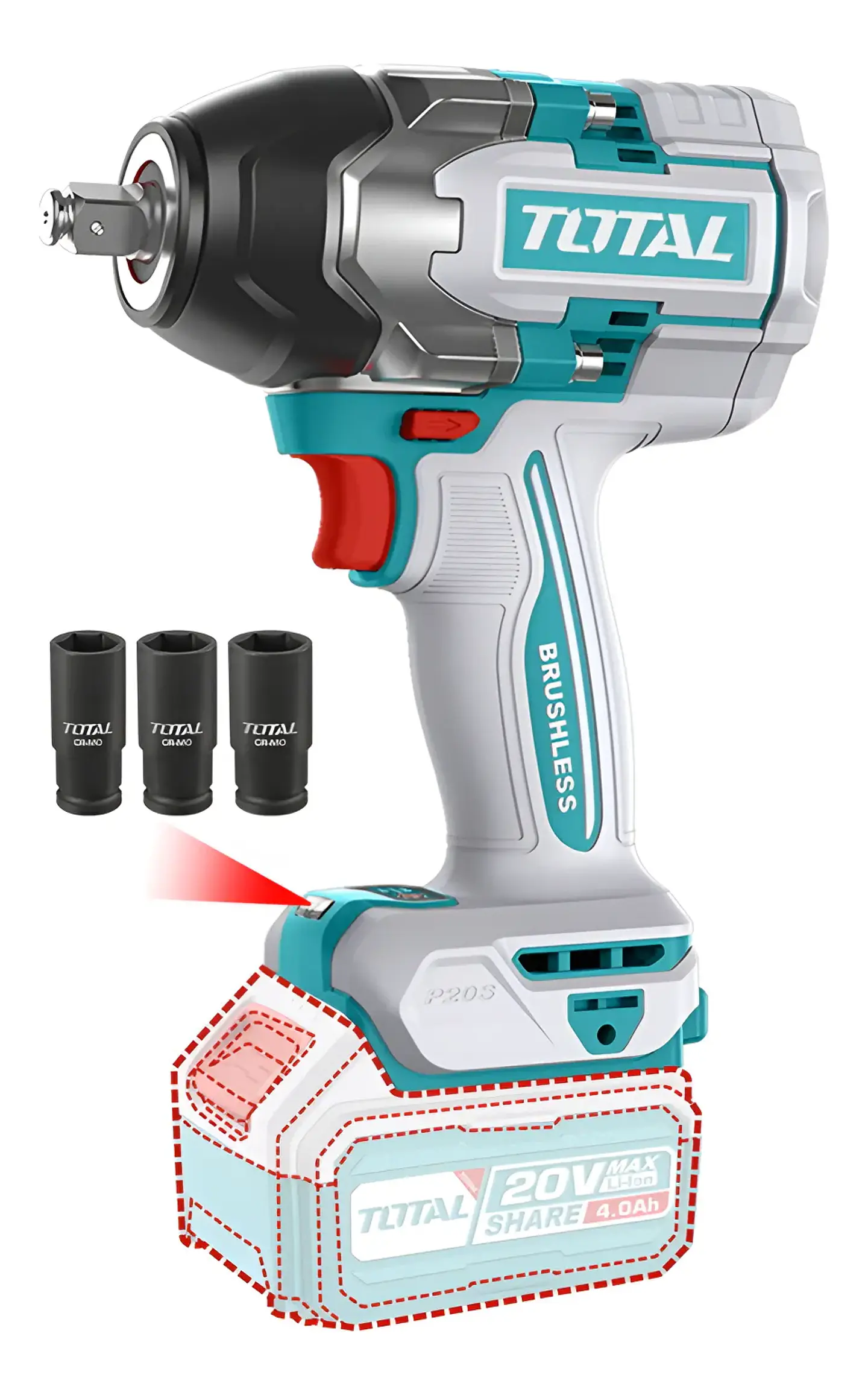 Taladro Pistola Llave Impacto 20v 850nm Total Tiwli20851 1