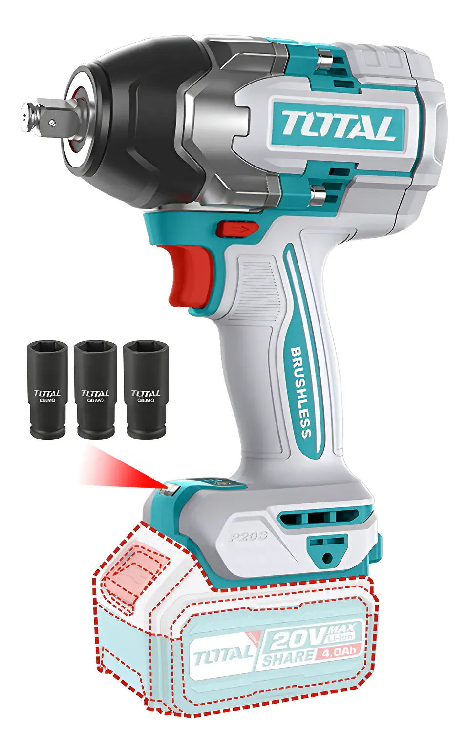 Taladro Pistola Llave Impacto 20v 850nm Total Tiwli20851 1