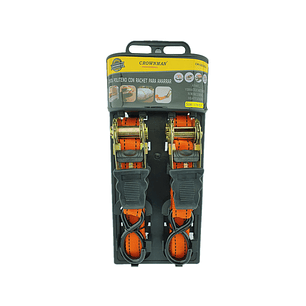 Juego 2 Eslinga Cinta Amarre Con Ratchet 1pulgx15ft Crownman