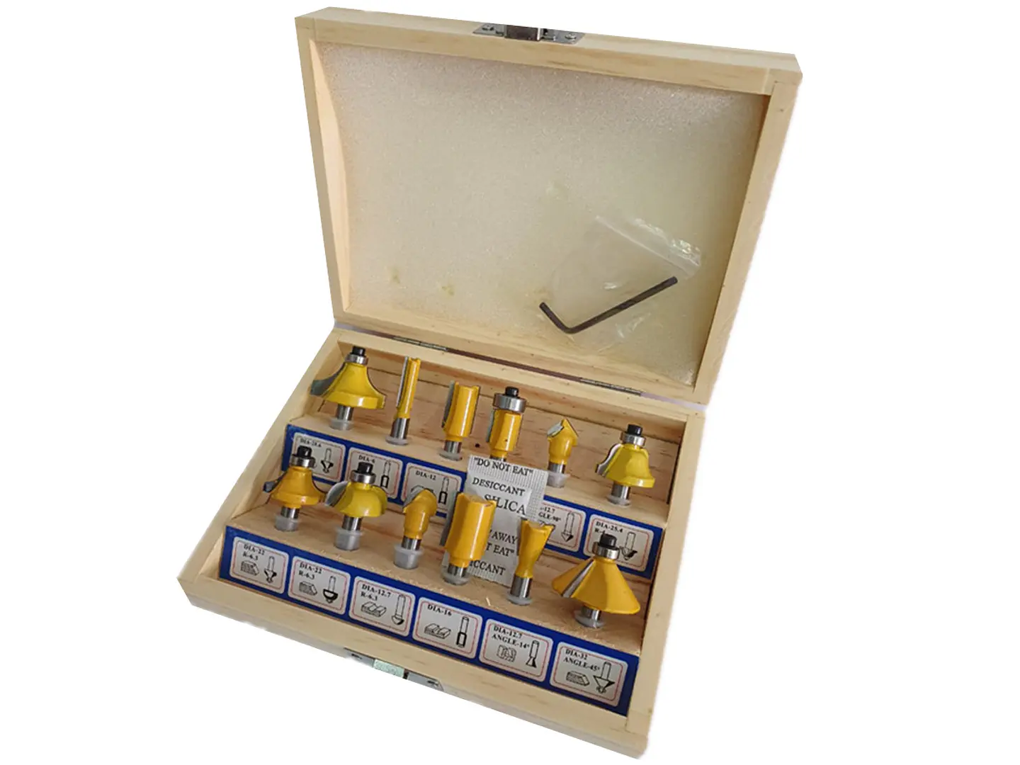 Kit Juego Fresas 12 Piezas 1/4 6.35mm Tupi Router Fresadora 2