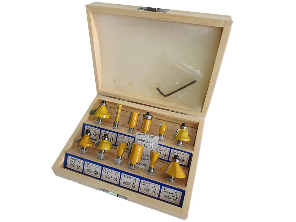 Kit Juego Fresas 12 Piezas 1/4 6.35mm Tupi Router Fresadora 2