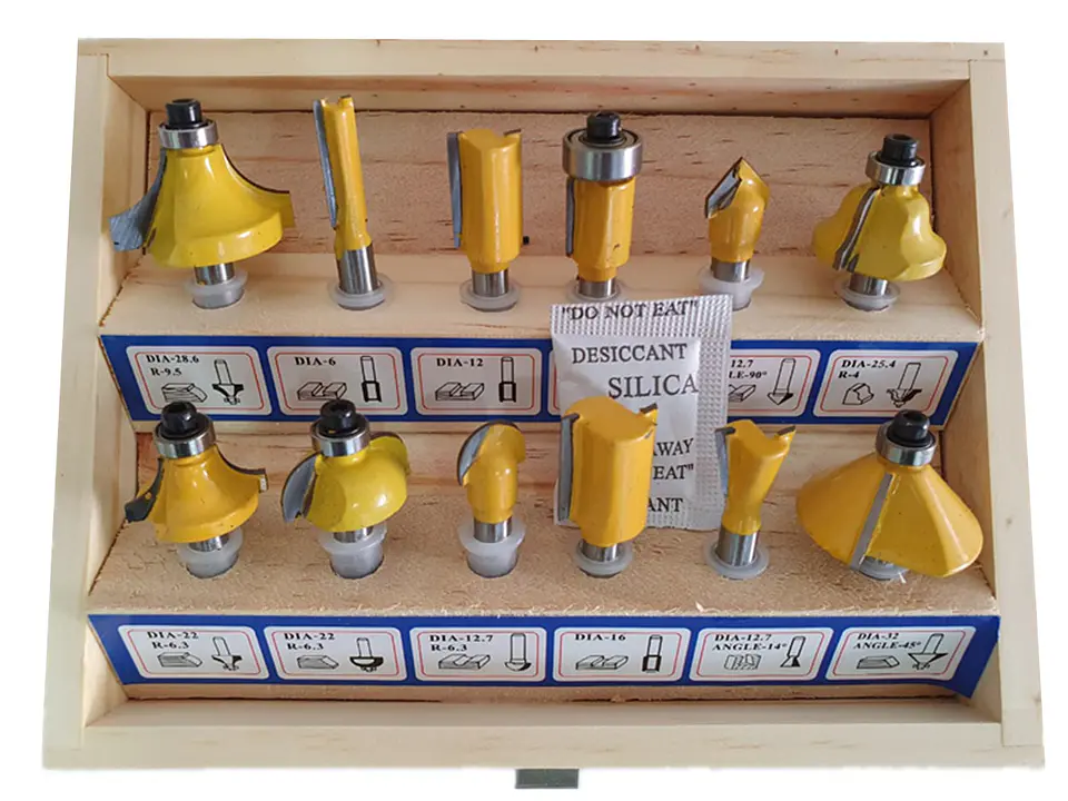 Kit Juego Fresas 12 Piezas 1/4 6.35mm Tupi Router Fresadora 3